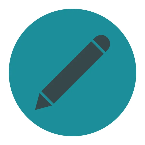 Pencil platt mjuk blå färger runda knappen — Stock vektor