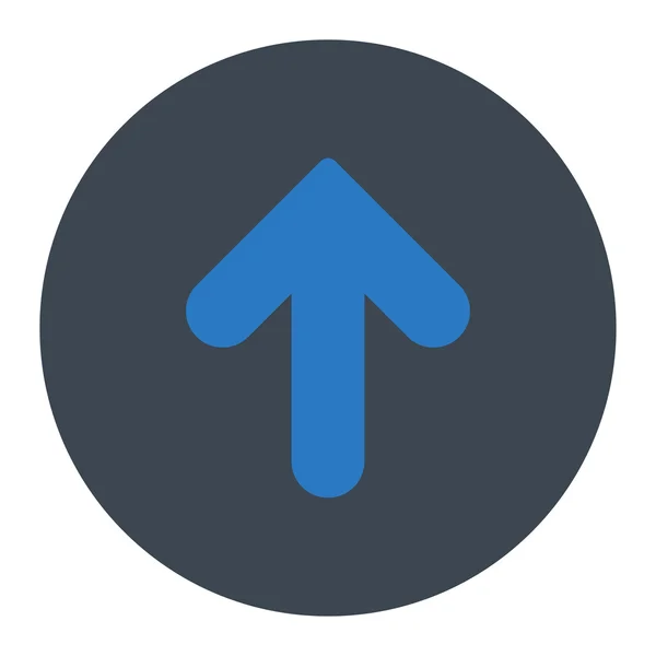 Flèche vers le haut plat couleur bleue lisse bouton rond — Image vectorielle
