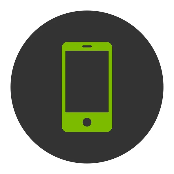 Smartphone plat eco vert et gris couleurs bouton rond — Image vectorielle