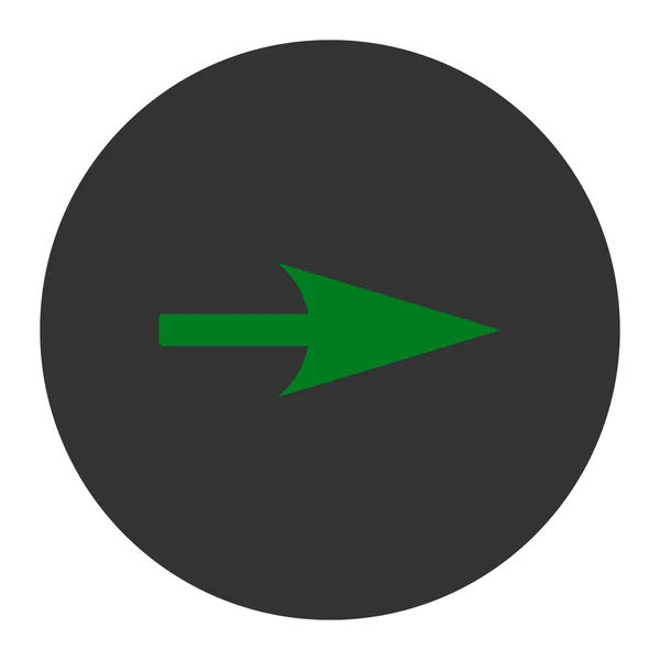 Pfeilachse x flache grüne und graue Farben runde Taste — Stockvektor