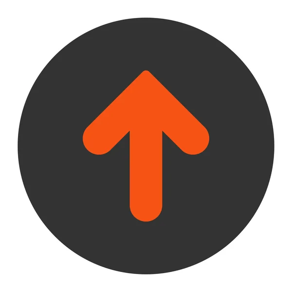 Flèche vers le haut plat orange et gris couleur bouton rond — Image vectorielle