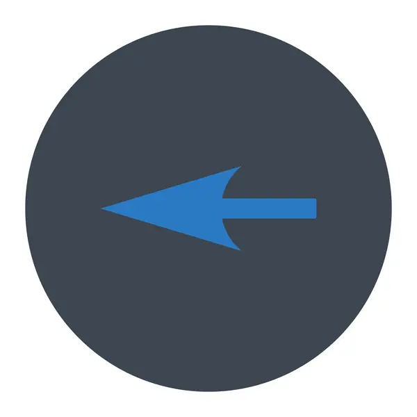シャープ ← フラットな滑らかなブルー色ラウンド ボタン — ストックベクタ