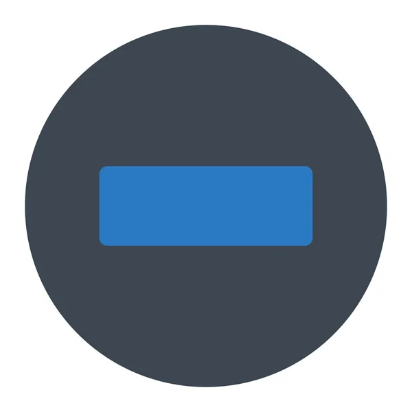 Minus plat gladde blauwe kleuren ronde knop — Stockvector