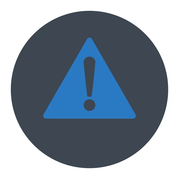 警告フラットな滑らかなブルー色ラウンド ボタン — ストックベクタ