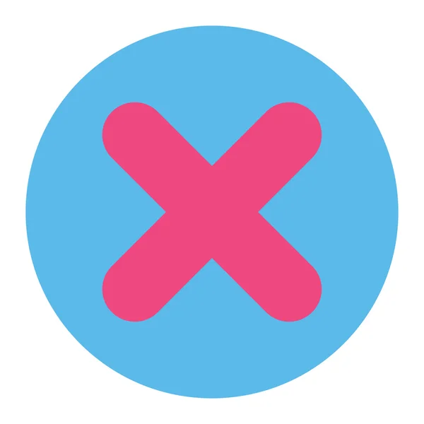 Cancelar plana de color rosa y azul botón redondo — Vector de stock