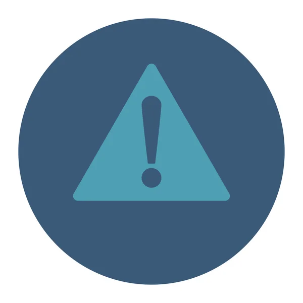 フラット シアン、青の警告色の丸いボタン — ストックベクタ