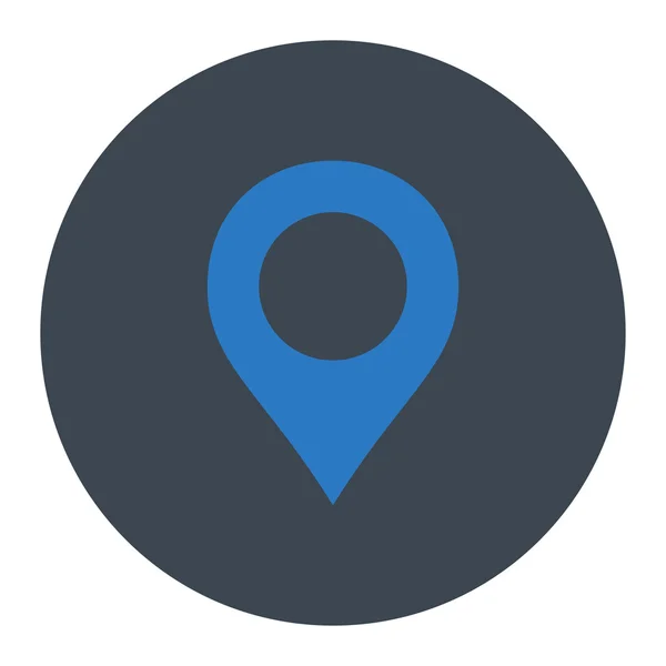 Mapa Marcador plano liso azul colores botón redondo — Vector de stock