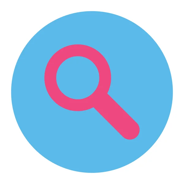 Búsqueda plana de color rosa y azul botón redondo — Vector de stock