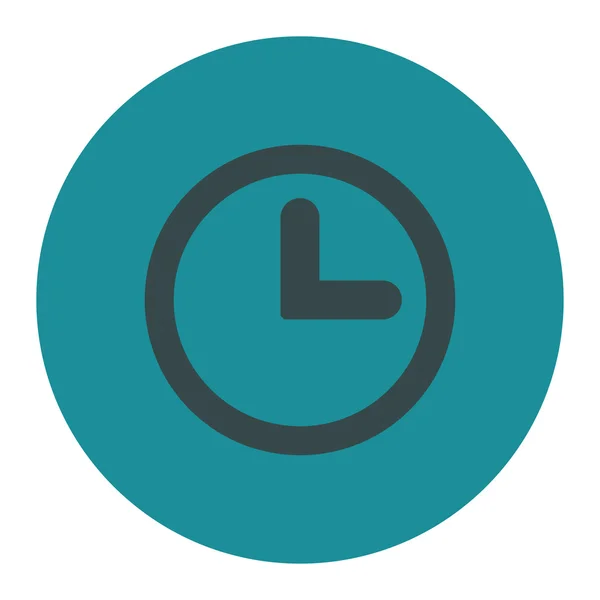 Relógio plana cores azuis suaves botão redondo — Vetor de Stock