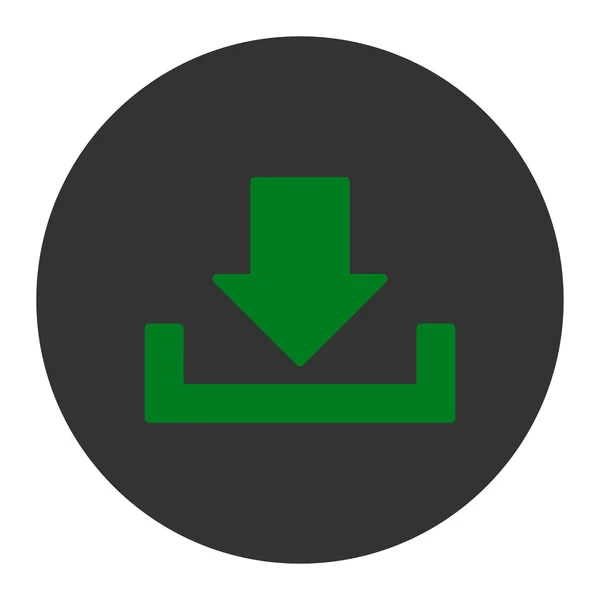 Download platte groen en grijze kleuren ronde knop — Stockvector