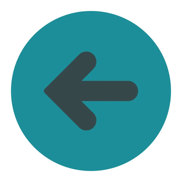 Flecha izquierda plana suave azul colores botón redondo — Archivo Imágenes Vectoriales