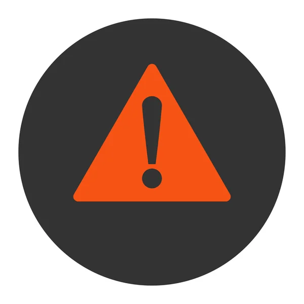Varning platt orange och grå färger runda knappen — Stock vektor