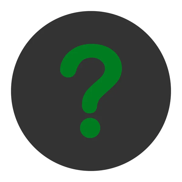 Question plat couleur verte et grise bouton rond — Image vectorielle