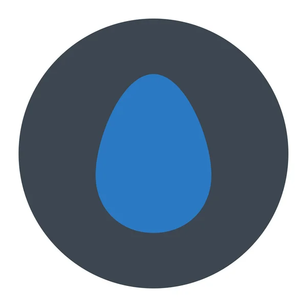卵フラットな滑らかなブルー色の丸いボタン — ストックベクタ