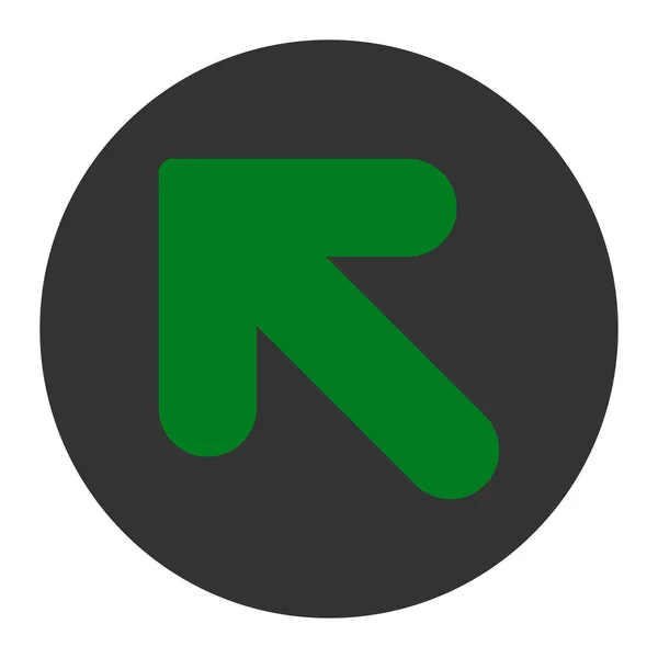 Flecha arriba Izquierda plana de color verde y gris botón redondo — Archivo Imágenes Vectoriales