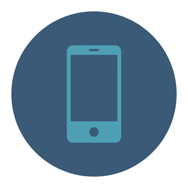 Smartphone ciano plana e azul cores botão redondo — Vetor de Stock