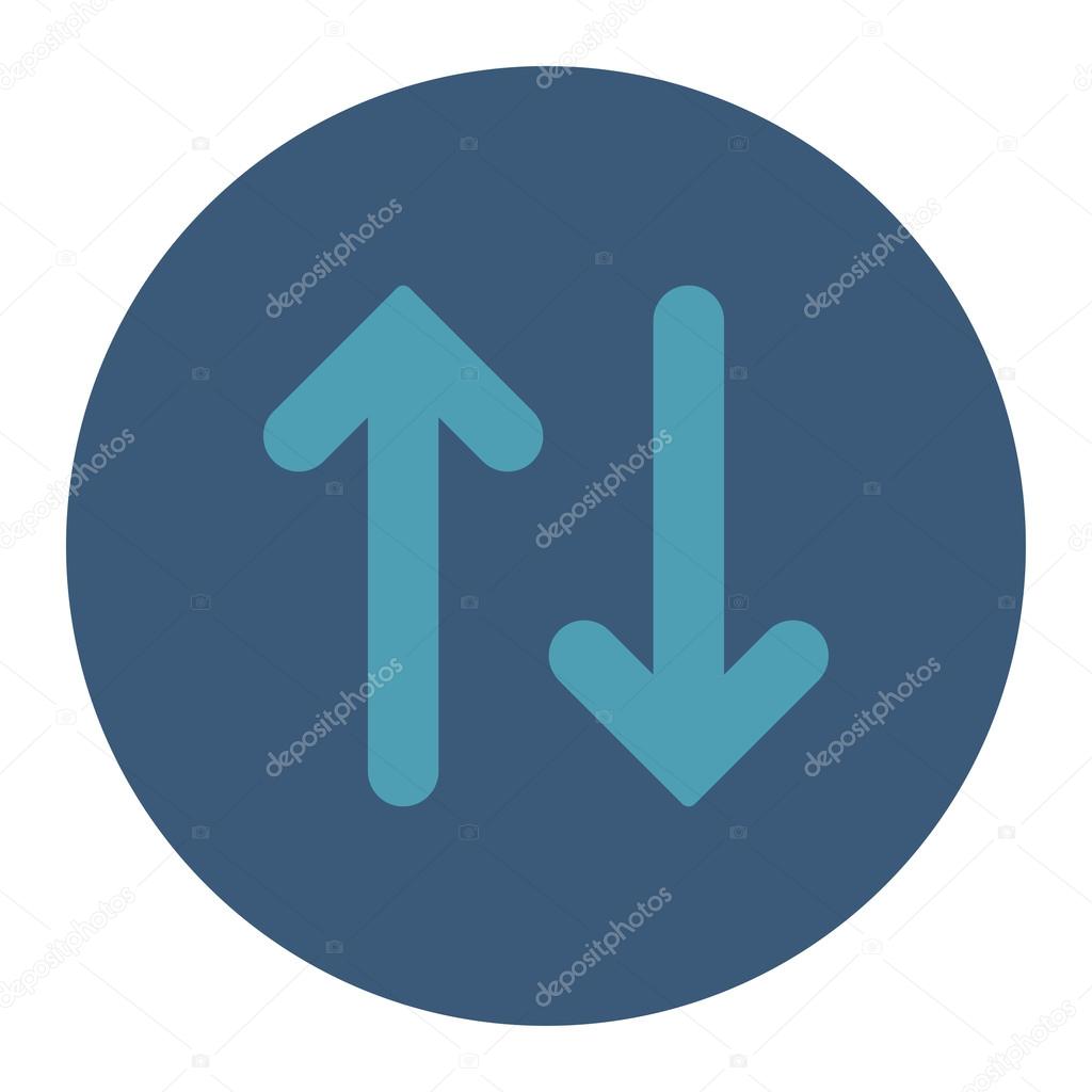 Flip flat cyan and blue colors round button