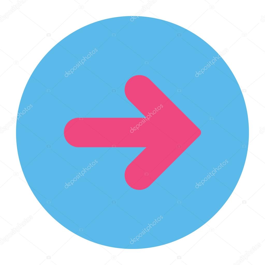 Arrow Right flat pink and blue colors round button