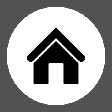 Ev düz siyah ve beyaz Renkler düğmesini yuvarlak