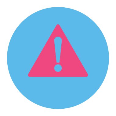 Uyarı düz pembe ve mavi renkler düğmesini yuvarlak