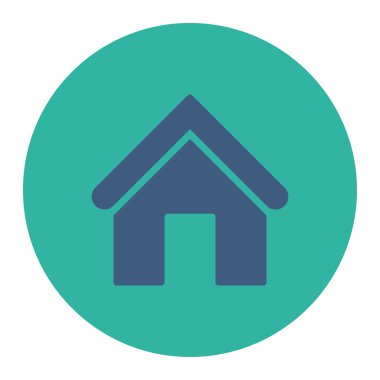 Ev düz kobalt ve mavi renkler düğmesini yuvarlak