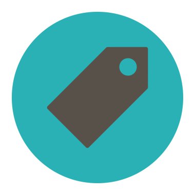 Yuvarlak düğmesi etiketi düz gri ve mavi renkler