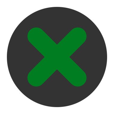 Düz yeşil iptal ve gri renkler düğmesini yuvarlak