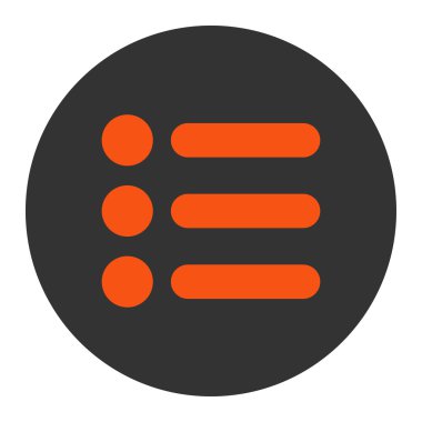 Öğeleri düz turuncu ve gri renkler yuvarlak düğmesi