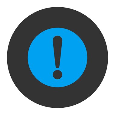 Sorun düz mavi ve gri renkler düğmesini yuvarlak