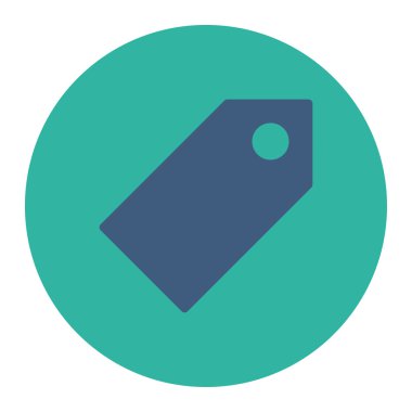 Etiketi düz kobalt ve mavi renkler düğmesini yuvarlak