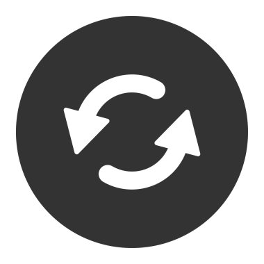 CCW yenileme düz beyaz ve gri renkler yuvarlak düğmesi