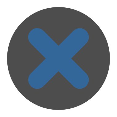 Düz kobalt iptal ve gri renkler düğmesini yuvarlak