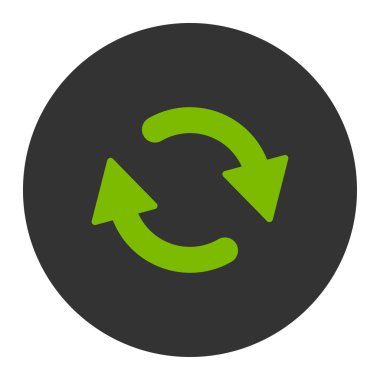 Düz eko yeşil yenilemek ve gri renkler düğmesini yuvarlak