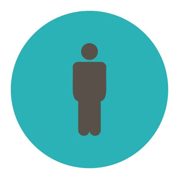 Человек плоского серого и голубого цвета круглые кнопки — стоковое фото