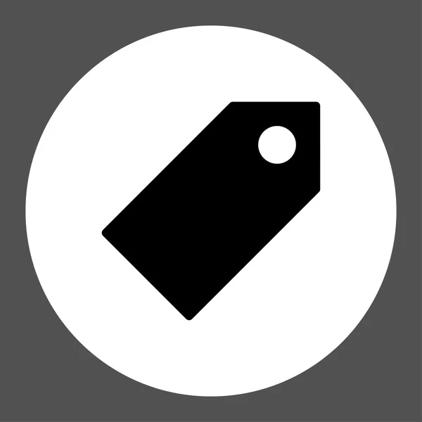 Tag plana cores preto e branco botão redondo — Fotografia de Stock