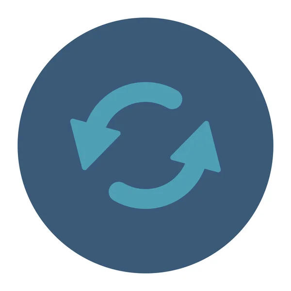 Vernieuwen Ccw plat cyaan en blauwe kleuren ronde knop — Stockfoto