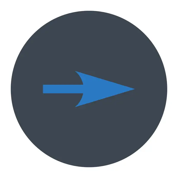 Flecha Axis X plana de color azul liso botón redondo —  Fotos de Stock