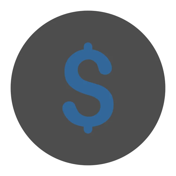 Dollarn platt kobolt och grå färger runda knappen — Stockfoto
