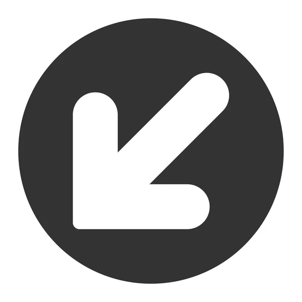 左矢印ダウン フラット白とグレー色のラウンド ボタン — ストック写真