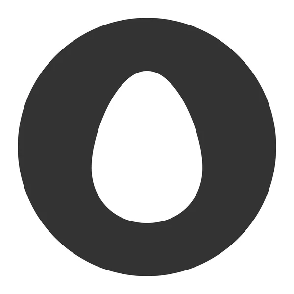 Vajíčko plochý bílé a šedé barvy, kulaté tlačítko — Stock fotografie