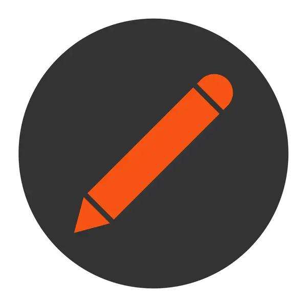 연필 플랫 오렌지와 회색 색상 라운드 버튼 — 스톡 사진