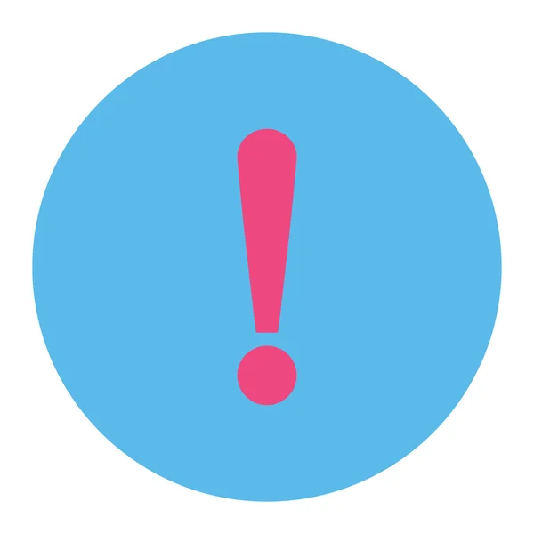 Ausrufezeichen flache rosa und blaue Farben runder Knopf — Stockfoto
