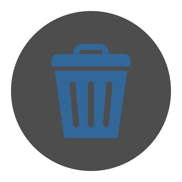 Lixo lata plana cobalto e cinza cores botão redondo — Fotografia de Stock