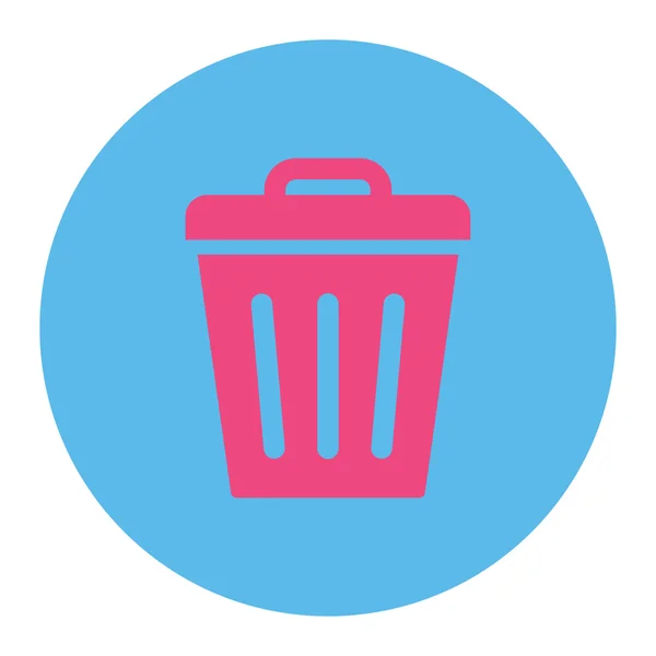 Trash Can flat pink and blue colors round button — Stock Photo, Image