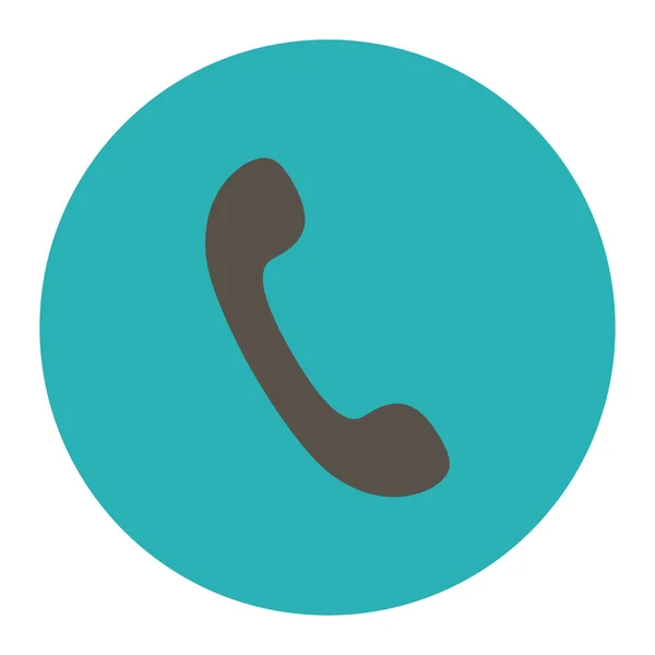 Телефон плоский серый и голубой цвета круглая кнопка — стоковое фото
