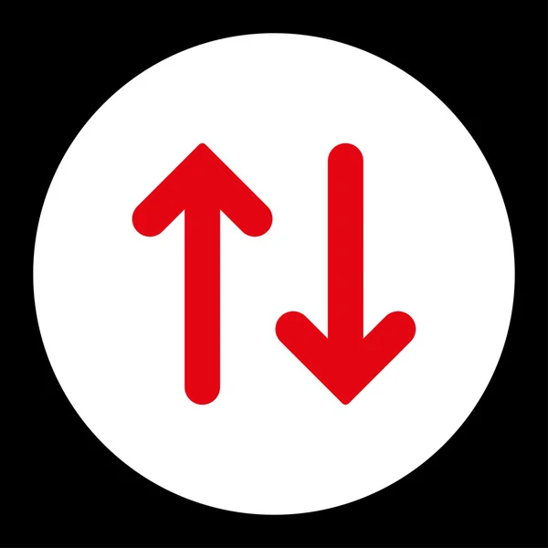 Перевернути плоску червоно-білу кнопку круглих кольорів — стокове фото