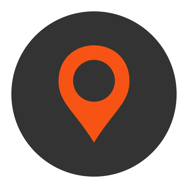 Mapovou značkou plochý oranžové a šedé barvy kulaté tlačítko — Stock fotografie