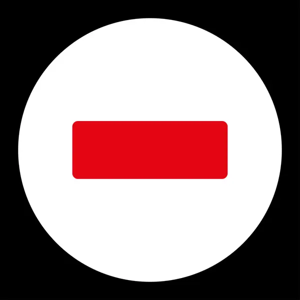减色扁平的红色和白色圆形按钮 — 图库照片