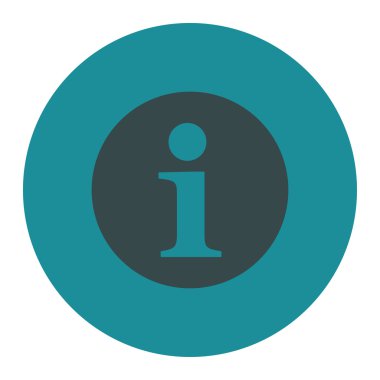 Bilgi düz yumuşak mavi renkler düğmesini yuvarlak