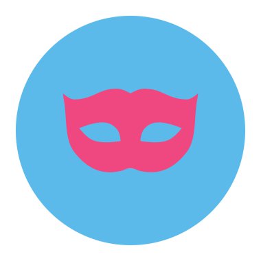 Gizlilik maskesi düz pembe ve mavi renkler düğmesini yuvarlak